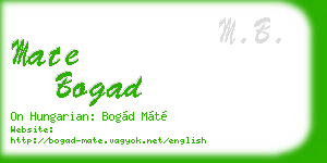 mate bogad business card